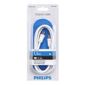 CABLE DE ANTENA TV COAXIAL TIPO PAL 1,5m SWV2516W/10 PHILIPS