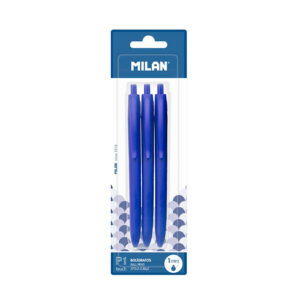 BLISTER CON 3 BOLIGRAFOS AZULES MILAN
