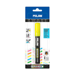 BLISTER CON ROTULADOR AMARILLO FLUOGLASS 2 - 4mm MILAN