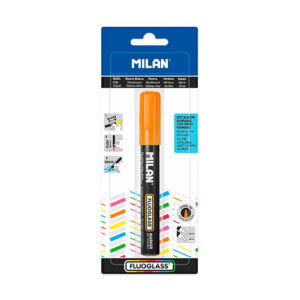 BLISTER CON ROTULADOR NARANJA FLUOGLASS 2 - 4mm MILAN