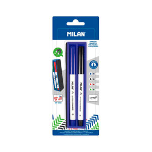 BLISTER CON BORRADOR MAGNETICO + 4 ROTULADORES PIZARRA DE BLANCA MILAN
