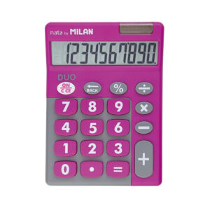 BLISTER CALCULADORA DUO 10 DIGITOS ROSA TECLAS GRANDES MILAN