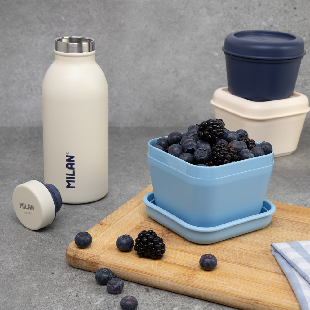 RECIPIENTE PARA ALIMENTOS CUADRADO 0,33 L SERIE 1918, AZUL CLARO MILAN