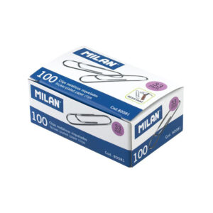 BLISTER 1 CAJA CON 100 CLIPS METALICOS 33mm MILAN.
