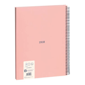 CUADERNO A4 PAUTADO (7mm) ROSA. CON ESPIRAL.