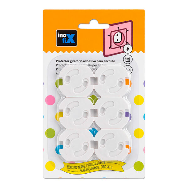 PROTECTOR GIRATORIO ADHESIVO PARA ENCHUFE BLANCO 5400-2-001 (BLISTER 6 unid.) INOFIX