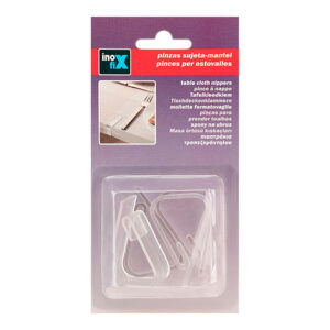PINZA SUJETA MANTEL TRANSPARENTE 1190-0-000 (BLISTER 4 unid.) INOFIX