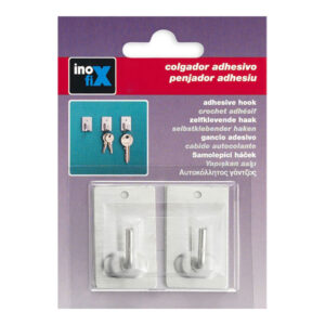 COLGADOR ADHESIVO ACERO 2040-1-000 (BLISTER 2 unid.) INOFIX