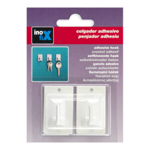 COLGADOR ADHESIVO BLANCO 2040-2-000 (BLISTER 2 unid.) INOFIX