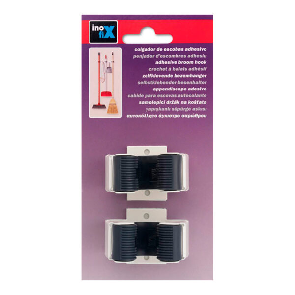 COLGADOR ESCOBAS ADHESIVO BLANCO 2055-2-000 (BLISTER 2 unid.) INOFIX