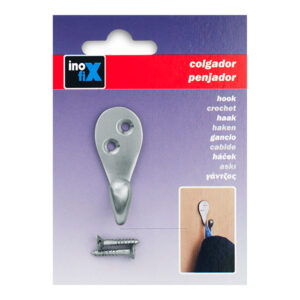 COLGADOR CLASICO DE LATON NIQUEL SATINADO 3760-7-000 (BLISTER) INOFIX