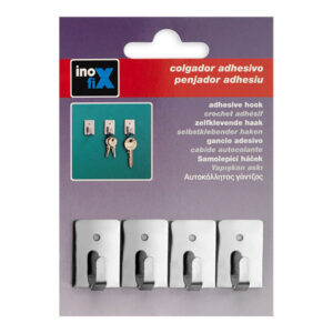 COLGADOR ADHESIVO ACERO 2019-1-001 (BLISTER 4 unid.) INOFIX
