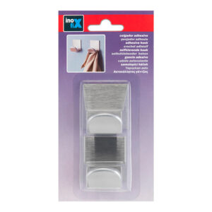 COLGADOR ADHESIVO CROMO CON BASE ADE ACERO INOXIDABLE 2078-7-000 (BLISTER 2 unid.) INOFIX