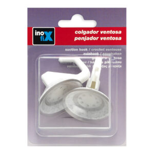 COLGADOR VENTOSA Ø42mm ARTICULADO BLANCO 1208-2-000 (BLISTER 2 unid.) INOFIX