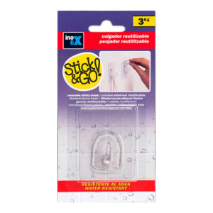 COLGADOR ADHERENTE REUTILIZABLE 60x47mm TRANSPARENTE 1290-0-000 (BLISTER) INOFIX