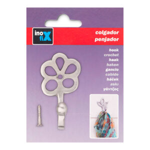 COLGADOR DE LATON MODELO FLOR NIQUEL 3752-7-000 (BLISTER) INOFIX