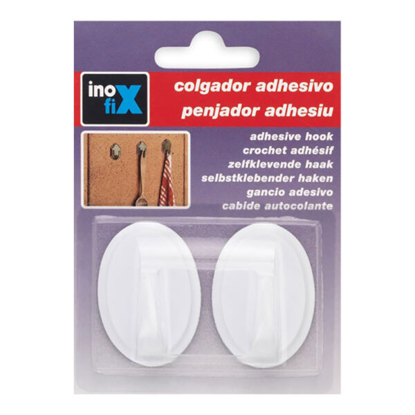 COLGADOR ADHESIVO REDONDO BLANCO 2063-3-000 (BLISTER 2 unid.) INOFIX