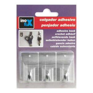 COLGADOR ADHESIVO ACERO 2018-1-001 (BLISTER 3 unid.) INOFIX
