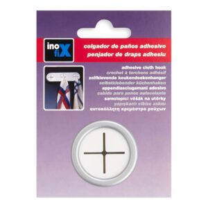 COLGADOR PAÑOS COCINA REDONDO ADHESIVO CROMO MATE2089-7-000 (BLISTER) INOFIX