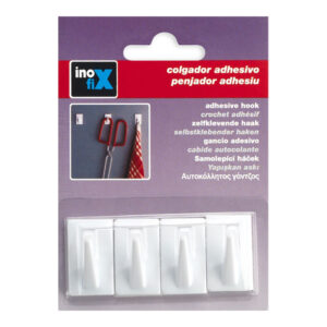 COLGADOR ADHESIVO CLASICO BLANCO 2075-2-000 (BLISTER 4 unid.) INOFIX
