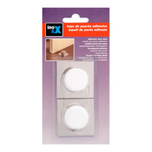 TOPE ADHESIVO BLANCO-CROMO (BLISTER 2 unid.) INOFIX