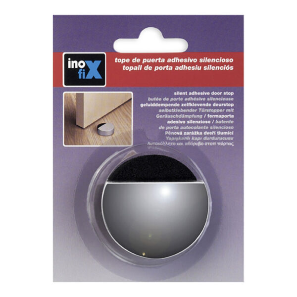 TOPE ADHESIVO SILENCIOSO CROMADO (BLISTER) INOFIX
