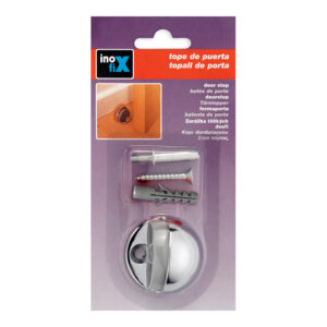 TOPE DE PUERTA METALICO CON TORNILLO CROMADO (BLISTER) INOFIX