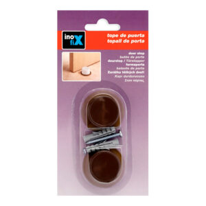 TOPE DE PUERTA CON TORNILLO MARRON (BLISTER 2 unid.) INOFIX