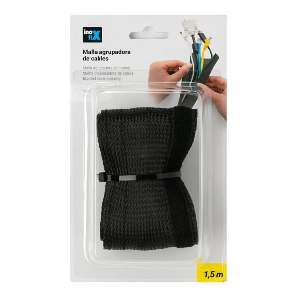 MALLA AGRUPADORA DE CABLES 1,5m NEGRO INOFIX - Imagen 2