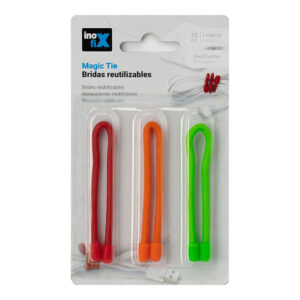 BRIDAS REUTILIZABLES MAGIC TIE 15cm SURTIDO INOFIX COLORES / MODELOS SURTIDOS