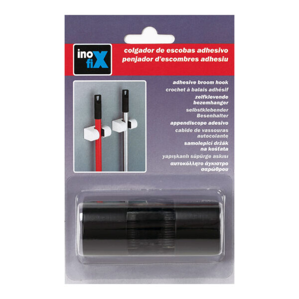 COLGADOR ESCOBAS CARENADO NEGRO MATE 2056-3 INOFIX