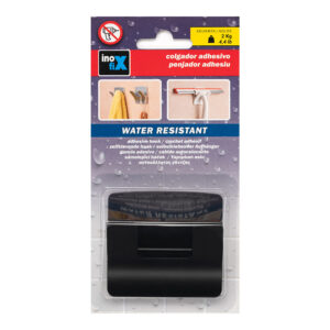 COLGADOR RESISTENTE AL AGUA "RAMA DOBLE" NEGRO MATE 2192-3 INOFIX