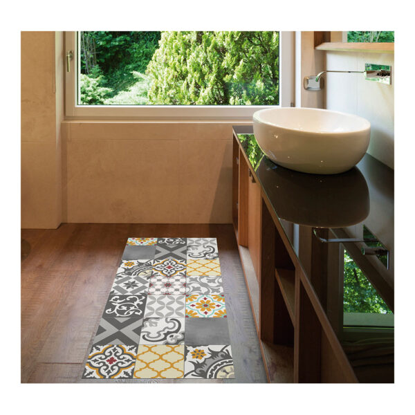 ALFOMBRA VINILICA CROMA PATCH GRIS-AMBAR 50x110cm