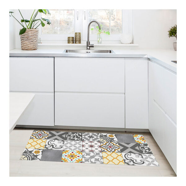 ALFOMBRA VINILICA CROMA PATCH GRIS-AMBAR 50x110cm - Imagen 2