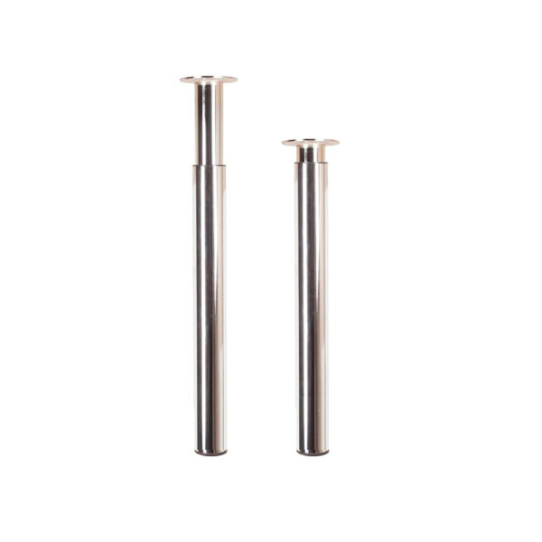 PATA EXTENSIBLE CILÍNDRICA DE ACERO EN ACABADO CROMO BRILLO MOD.406E. ALTURA 71/110cm REI