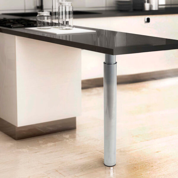 PATA EXTENSIBLE CILÍNDRICA DE ACERO EN COLOR ALUMINIO MOD.406E. ALTURA 71/110m REI - Imagen 2