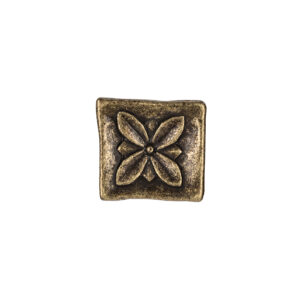 BLISTER CON 4 POMOS METÁLICOS PARA MUEBLE, CON ACABADO CUERO VIEJO MOD.1119. 33x33mm REI