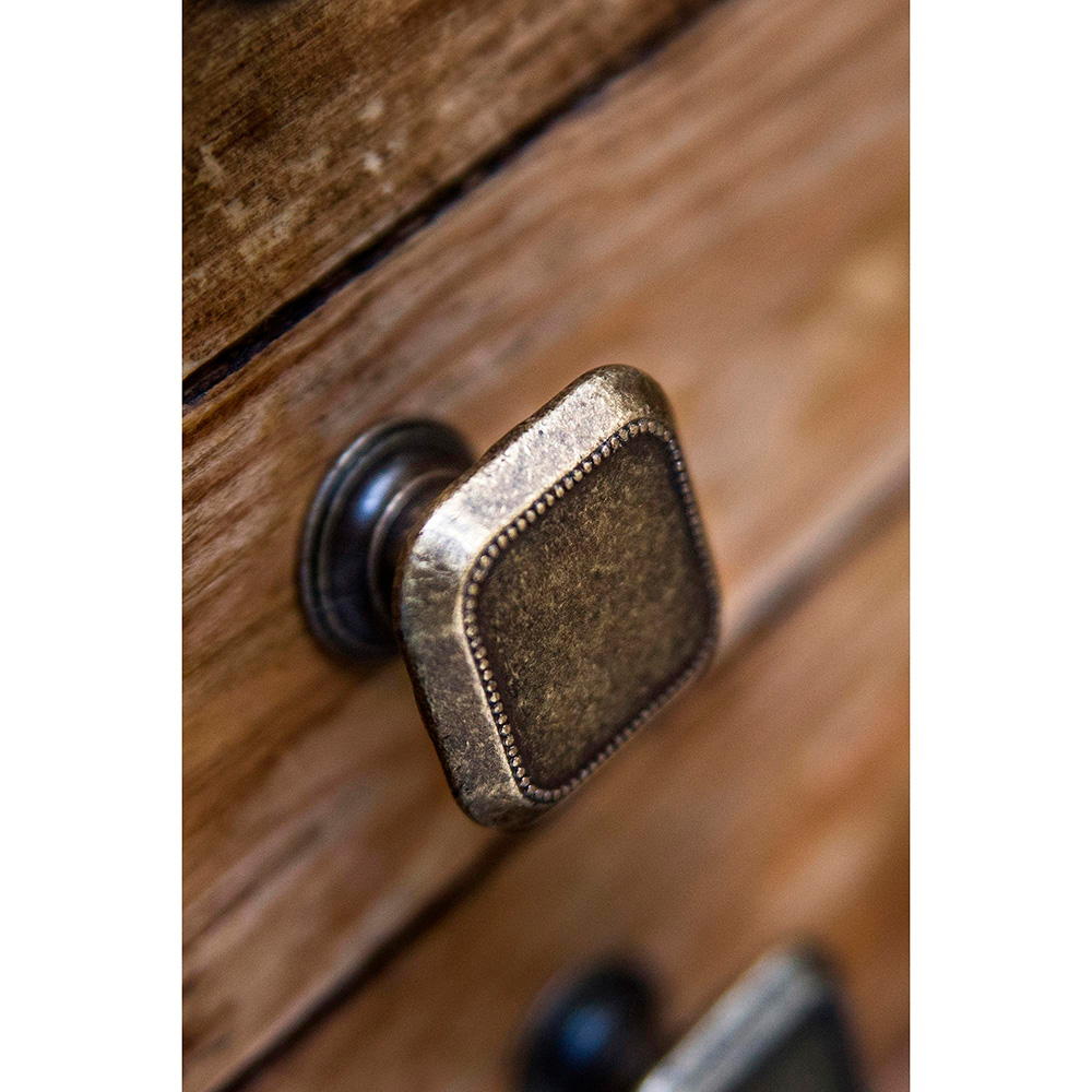 BLISTER CON 4 POMOS METÁLICOS PARA MUEBLE, CON ACABADO CUERO VIEJO MOD. 3120 30x30mm REI - Imagen 5