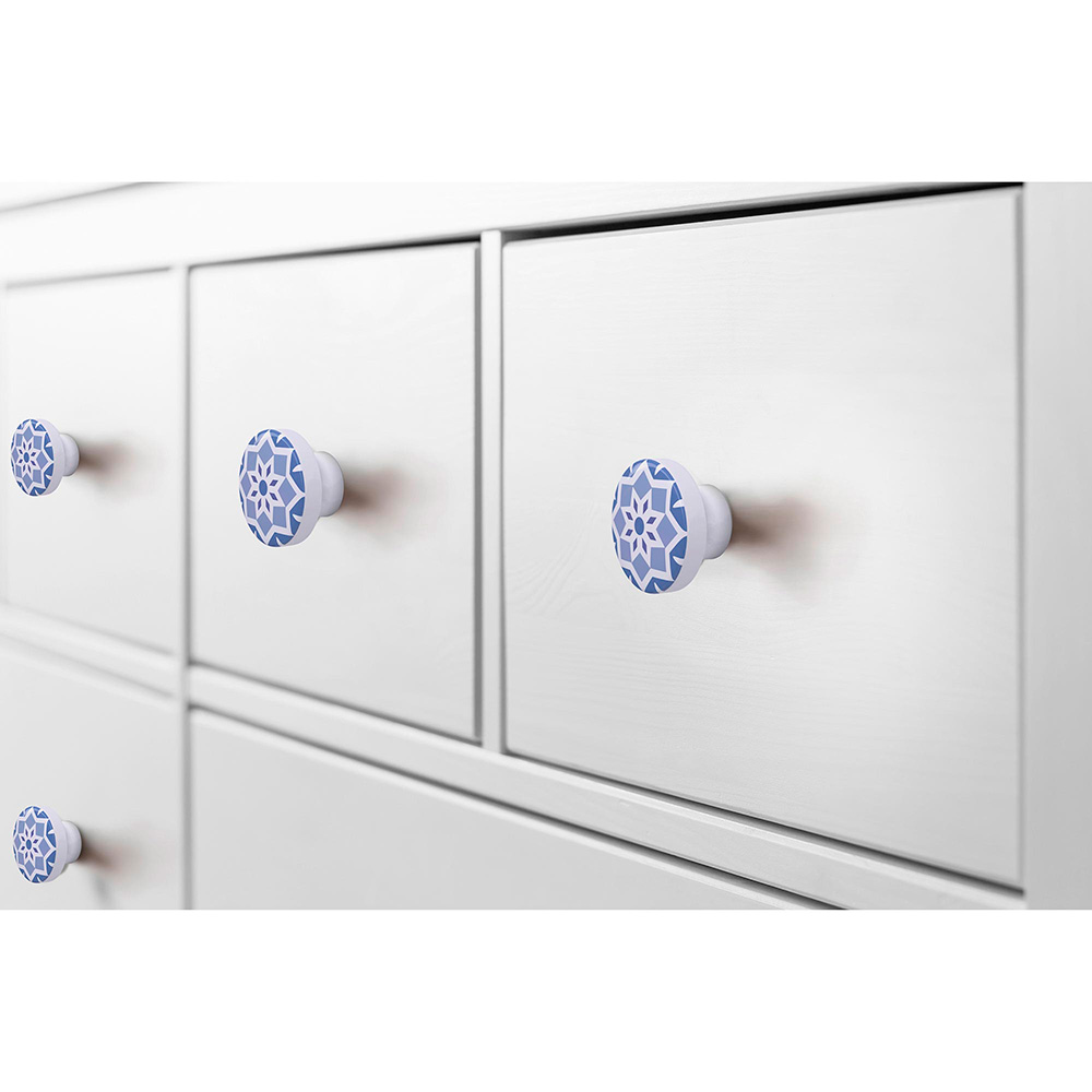 BLISTER CON 4 POMOS REDONDOS PARA MUEBLE FABRICADO EN MADERA ACABADO AZUL MOD. E242 Ø38mm REI - Imagen 2