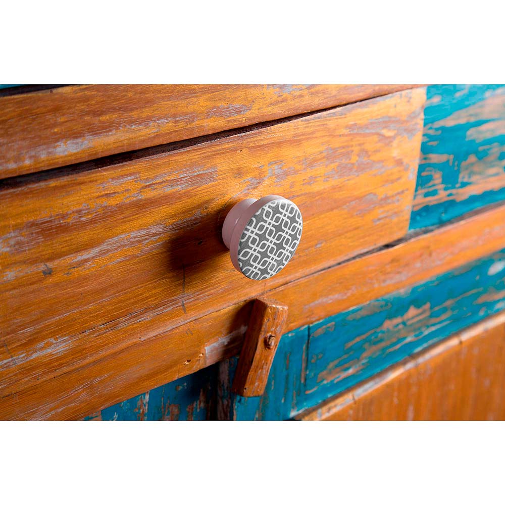 BLISTER CON 4 POMOS REDONDOS PARA MUEBLE FABRICADO EN MADERA ACABADO GRIS MOD. E225 Ø38mm REI - Imagen 2