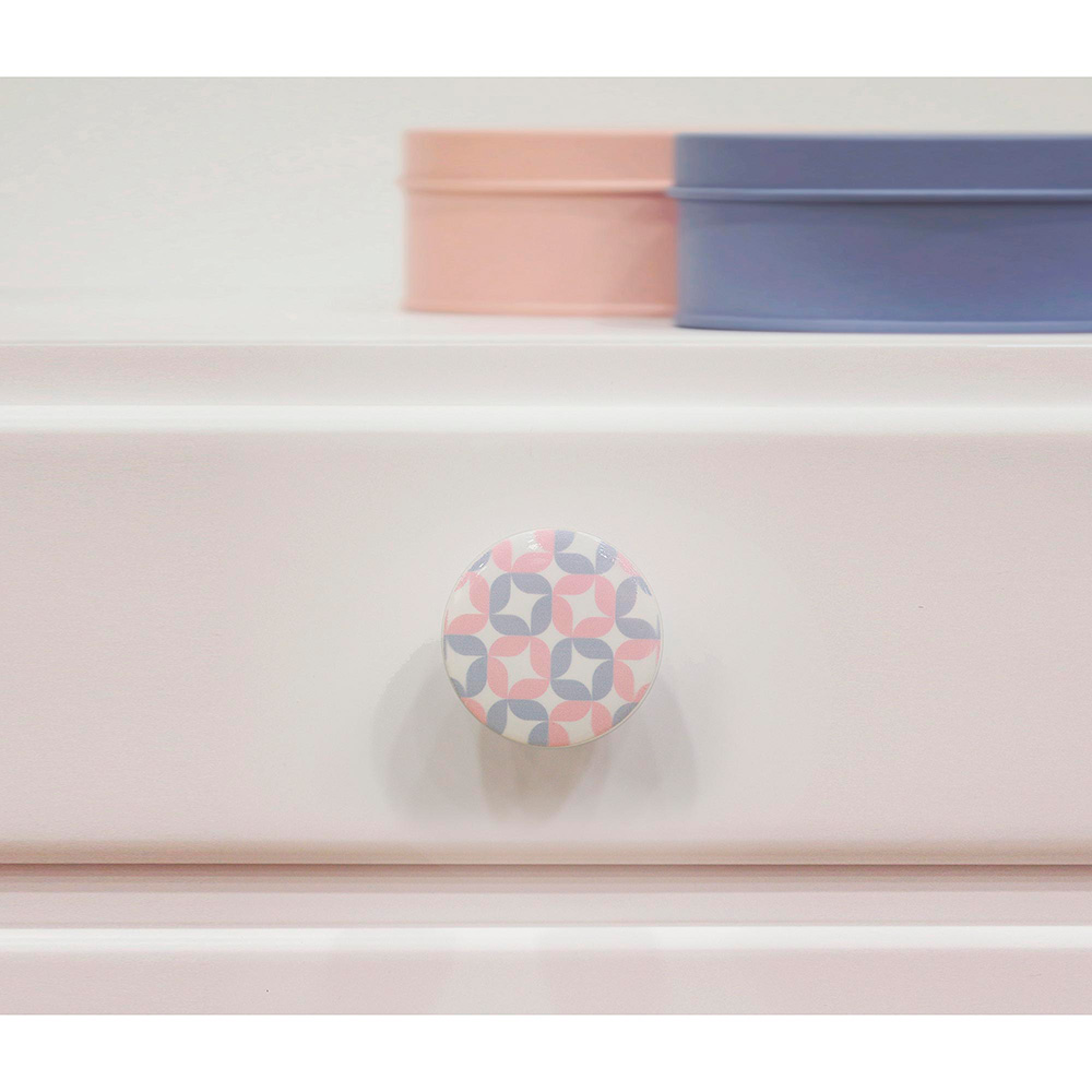 BLISTER CON 4 POMOS REDONDOS PARA MUEBLE FABRICADO EN MADERA ACABADO ROSA MOD. E222 Ø40mm REI - Imagen 3