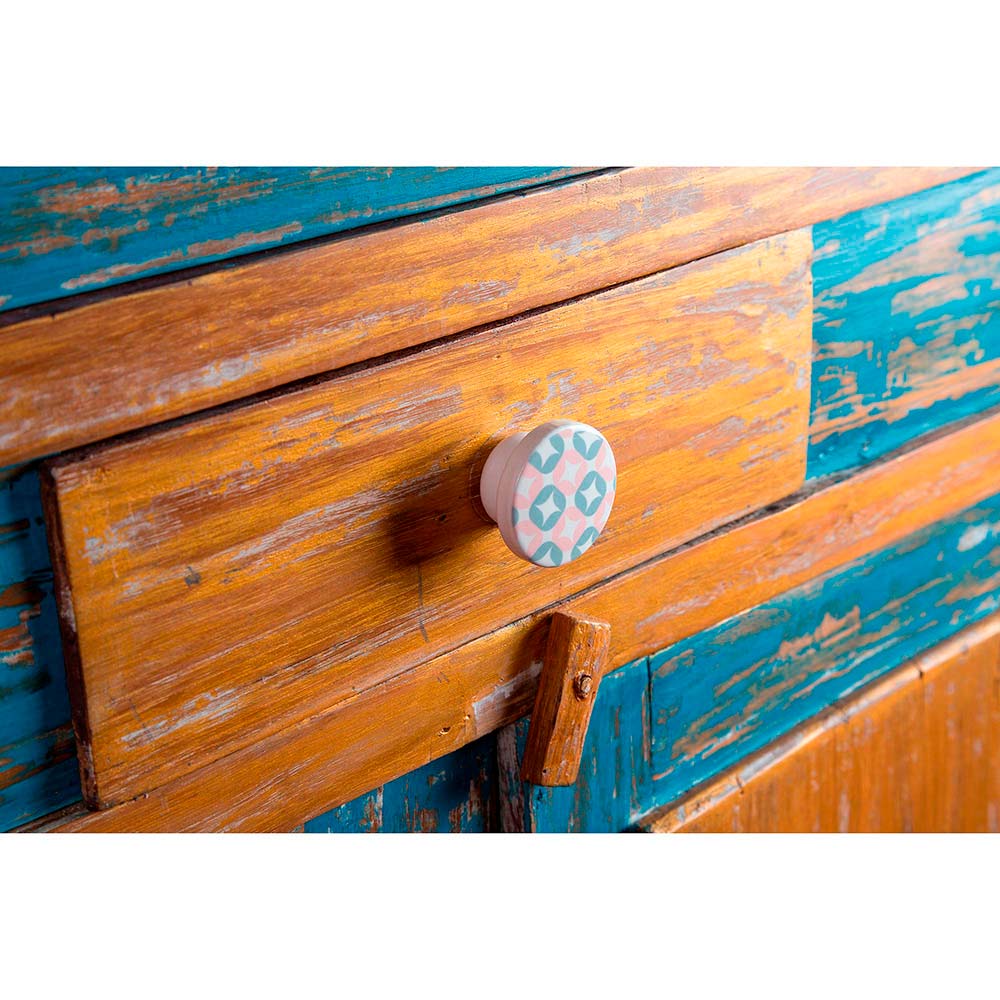 BLISTER CON 4 POMOS REDONDOS PARA MUEBLE FABRICADO EN MADERA ACABADO ROSA MOD. E222 Ø40mm REI - Imagen 4