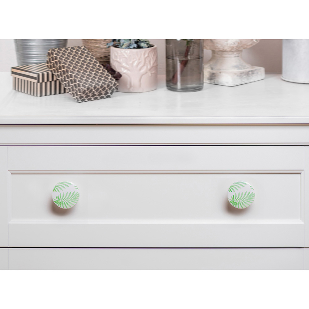 BLISTER CON 2 POMOS REDONDOS PARA MUEBLE FABRICADO EN MADERA ACABADO VERDE MOD. E295 Ø38mm REI - Imagen 2