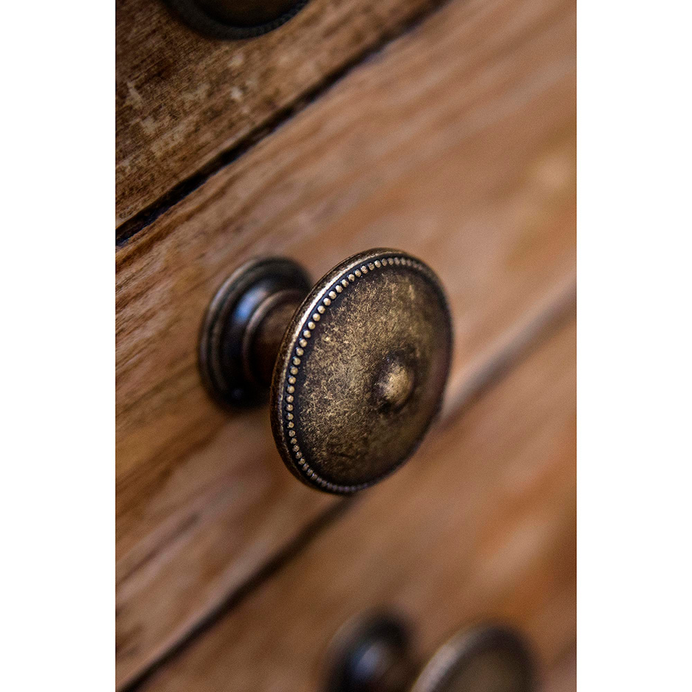 BLISTER CON 4 POMOS REDONDOS PARA MUEBLE FABRICADO EN ZAMAK ACABADO CUERO VIEJO MOD. 3121 Ø30mm REI - Imagen 3