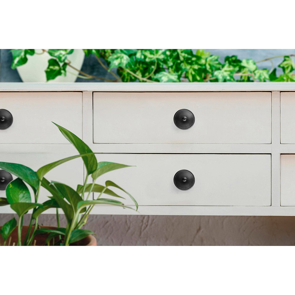 BLISTER CON 4 POMOS REDONDOS PARA MUEBLE FABRICADO EN ZAMAK ACABADO NEGRO MATE MOD. 3121 Ø30mm REI - Imagen 5