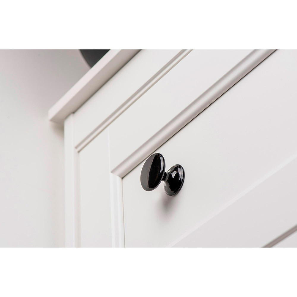 BLISTER CON 4 POMOS REDONDOS PARA MUEBLE FABRICADO EN ZAMAK ACABADO NEGRO MOD. 756 Ø33mm REI - Imagen 3