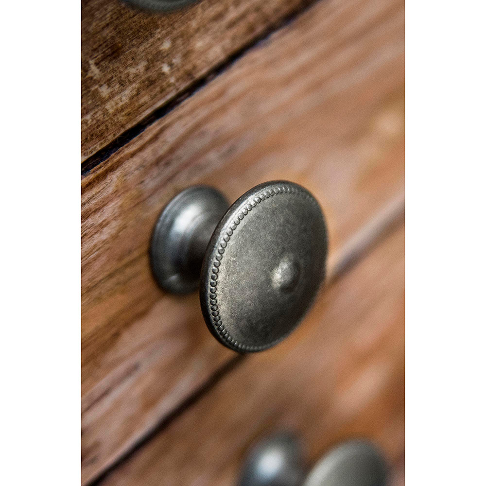 BLISTER CON 4 POMOS REDONDOS PARA MUEBLE FABRICADO EN ZAMAK ACABADO PLATA VIEJA MOD. 3121 Ø30mm REI - Imagen 3