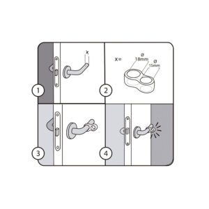 PACK 2 RETENEDORES DE PUERTA PARA COLOCACIÓN EN MANILLA DE PLÁSTICO FLEXIBLE TRANSPARENTE. MOD. 8. REI