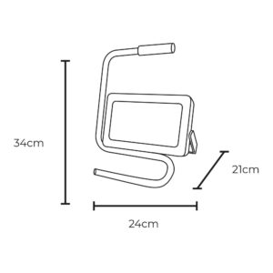FOCO PROYECTOR DE LED CON PIE 50W 4000lm 6400K LUZ FRIA BLACK SERIES EDM