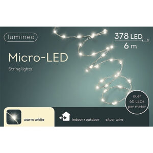 GUIRNALDA MICRO LED EXTRA BRILLANTE EXTERIOR BLANCO CÁLIDO 378 LEDS 11m